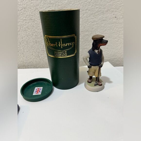 Robert Harrop Boxer Dog GolfFigurine 5.5”England with case